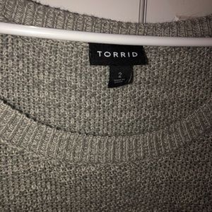 torrid Sweaters - Grey sweater with lace detail torrid Sweaters - Grey sweater with lace detail